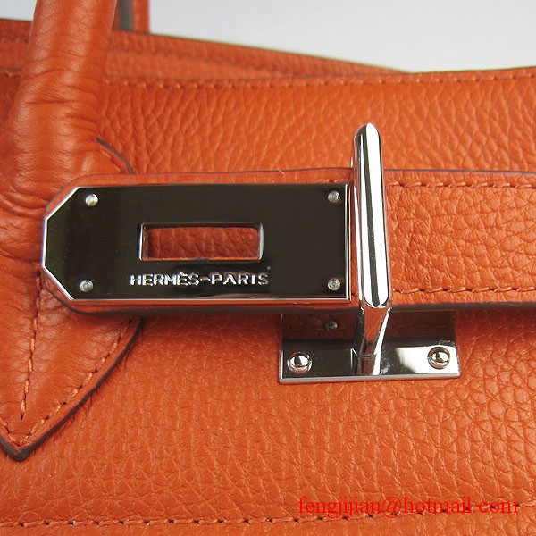 Hermes Birkin 42cm Togo Leather Bag 6109 Orange gold padlock